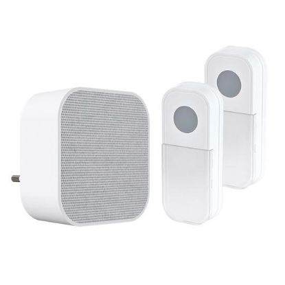 Obrázek Solight bezdrátový zvonek, 2 tlačítka, do zásuvky, 180m, bílý, learning code