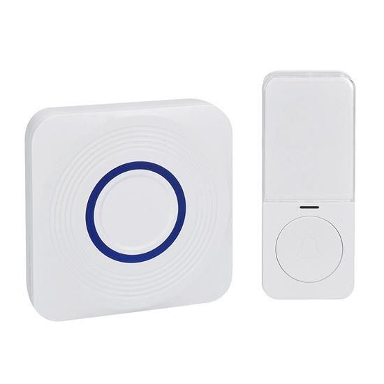 Obrázek Solight bezdrátový zvonek, bateriový + USB, 200m, bílý, learning code