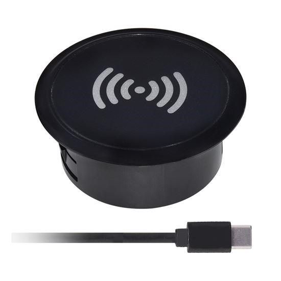 Obrázek Solight bezdrátová vestavná nabíječka 15W, černá