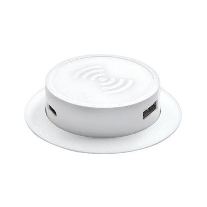 Obrázek Solight bezdrátová 15W + USB A+C 20W PD výsuvná nabíječka, bílá