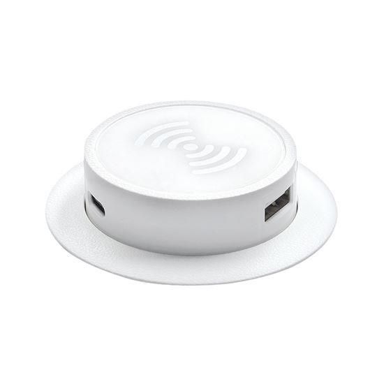 Obrázek Solight bezdrátová 15W + USB A+C 20W PD výsuvná nabíječka, bílá