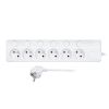 Obrázek Solight 6z prodlužovací přívod, 3m, 3 x 1mm2, bílý, 6+1 vypínač