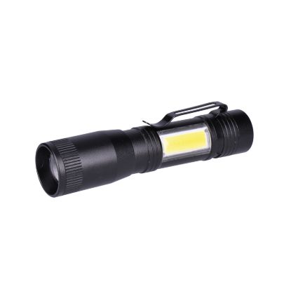 Obrázek Solight LED kovová svítilna, 150 +60lm, 3W + COB, AA, černá