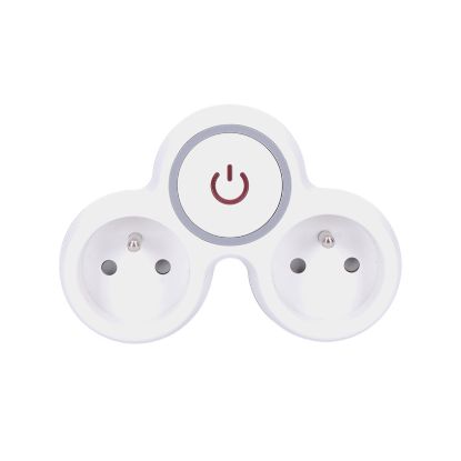 Obrázek Solight rozbočka, 2x 10A, bílá- šedá, vypínač