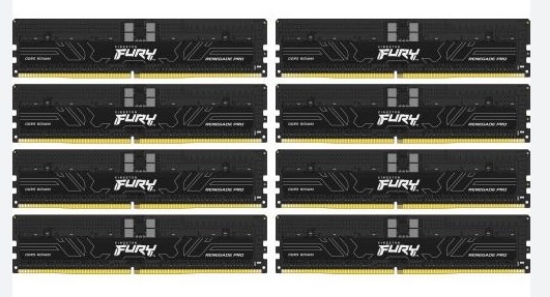 Obrázek KINGSTON DIMM DDR5 128GB (Kit of 8) 4800MT/s CL36 FURY Renegade Pro ECC Reg PnP