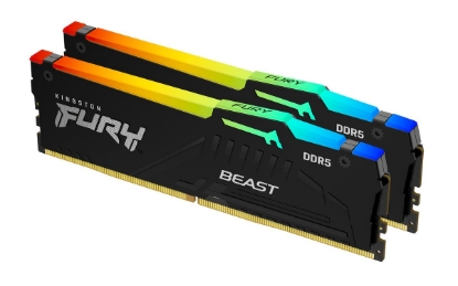 Obrázek KINGSTON DIMM DDR5 16GB (Kit of 2) 6000MT/s CL30 Non-ECC FURY Beast RGB XMP, Černá