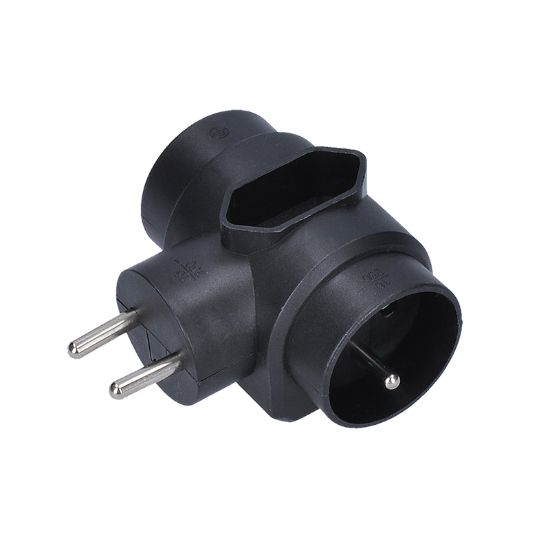 Obrázek Solight rozbočka, 2, 5A + 2x 10A, černá