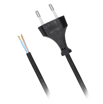 Obrázek Solight flexo šňůra, 2x 0, 75mm2, černá, plochá, 2m