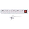 Obrázek Solight prodlužovací přívod 3m, 6 zásuvek, vypínač, 16A/ 3680 W, PVC, bílý