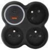 Obrázek Solight rozbočka, 3x 15A, USB A+C rychlonabíječka 20 W PD, matná černá