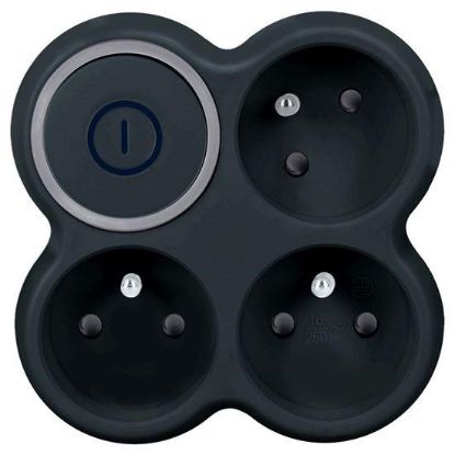 Obrázek Solight rozbočka, 3x 15A, černá, vypínač