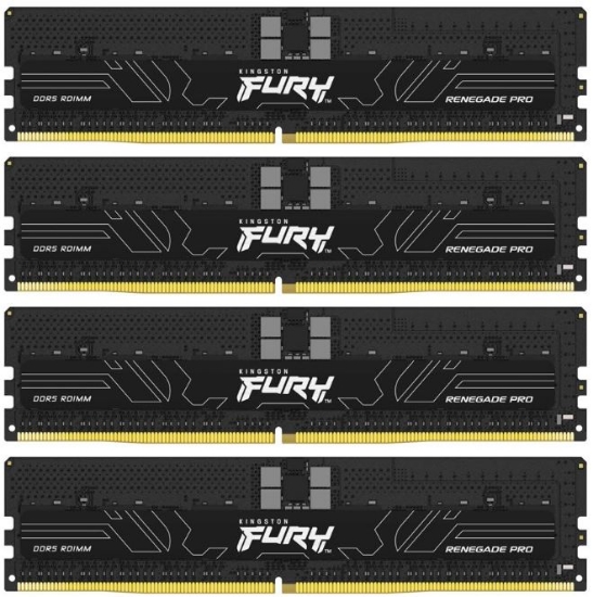 Obrázek KINGSTON DIMM DDR5 64GB (Kit of 4) 5600MT/s CL36 FURY Renegade Pro ECC Reg PnP