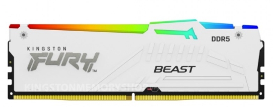 Obrázek KINGSTON DIMM DDR5 64GB (Kit of 4) 6000MT/s CL40 FURY Beast White RGB XMP