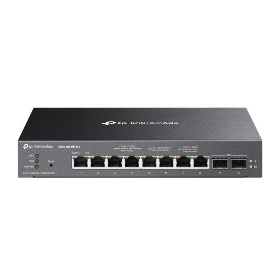 Obrázek TP-Link OMADA switch SG2210XMP-M2 (8x2,5GbE,2xSFP+,8xPoE+,160W,fanless)