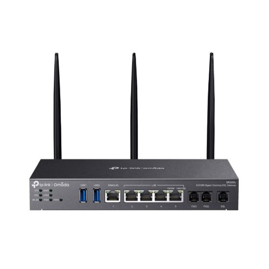 Obrázek TP-Link DR3650V OMADA ADSL/VDSL gateway (AX3000,3xRJ11(2xFXS,1xDSL),2,4GHz/5GHz,1xGbELAN/WAN,4xGbE,2xUSB3.0)