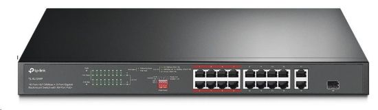 Obrázek TP-Link CCTV switch TL-SL1218P (16x100Mb/s, 1xGbE uplink, 1xGbE/1xSFP combo uplink, 16xPoE+, 150W)