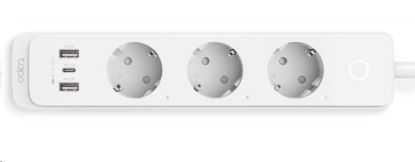 Obrázek TP- Link Tapo P300(EU) chytrý WiFi prodlužovací kabel (3x230V, 2xUSB- A, 1xUSB- C, 2300W, 10A, 2, 4 GHz, BT)