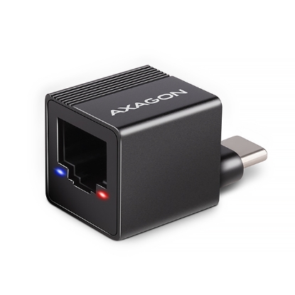 Obrázek AXAGON ADE-MINIC USB-C 3.2 Gen 1 - Gigabit Ethernet MINI síťová karta, Realtek 8153, auto instal, černá