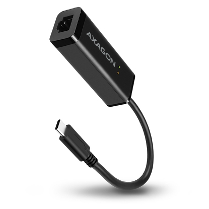 Obrázek AXAGON ADE-SRC, USB-C 3.2 Gen 1 - Gigabit Ethernet síťová karta, auto instal, černá