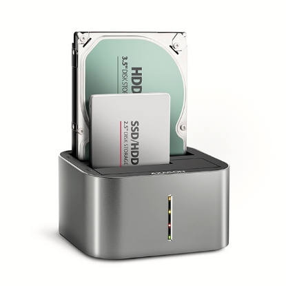 Obrázek AXAGON ADSA-DC, USB-C 5Gbps - 2x SATA 6G 2.5"/3.5" SSD/HDD CLONE DUAL dokovací stanice