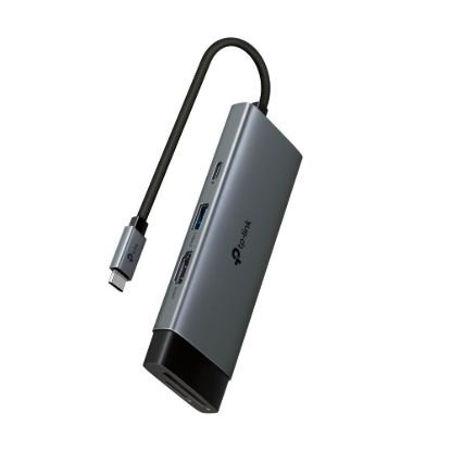 Obrázek TP- Link UH7021C USB- C hub 7v1 (3x USB3.2Gen1, 1xUSB- C3.2Gen1, 1xHDMI, 1xSD, 1xmicroSD, PD 100W)