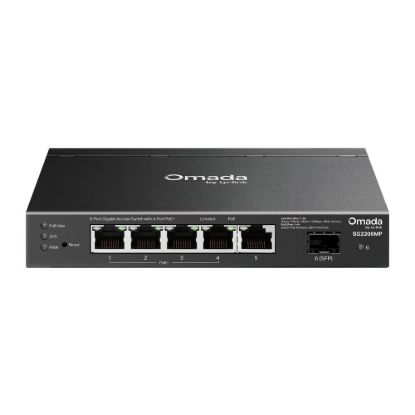 Obrázek TP- Link OMADA switch SG2206MP (5xGbE, 1xSFP, 4xPoE+, 63W, fanless)