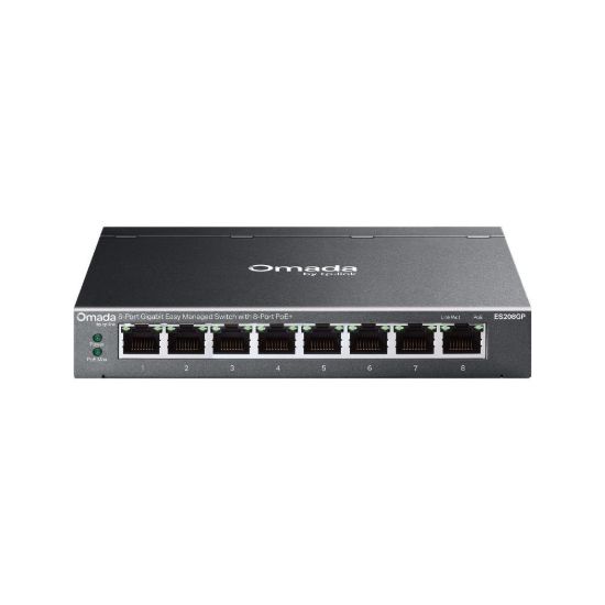 Obrázek TP-Link OMADA switch ES208GP (8xGbE,8xPoE+,64W, fanless)