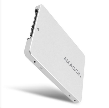 Obrázek AXAGON RSS-M2SD, SATA - M.2 SATA SSD, interní 2.5" ALU box, stříbrný