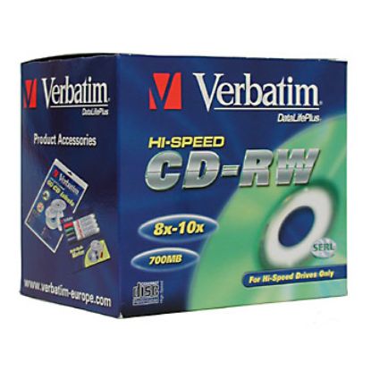 Obrázek VERBATIM CD-RW(10-Pack)Jewel/High Speed/8x-12x/DLP/700MB