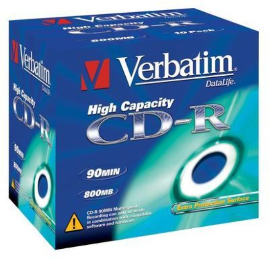 Obrázek VERBATIM CD-R(10-Pack)Jewel/EP/DL/40x/90min/800MB