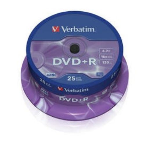 Obrázek VERBATIM DVD+R(25-Pack)Spindle/General Retail/16x/4.7GB