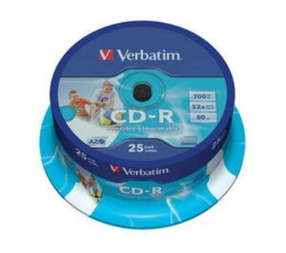 Obrázek VERBATIM CD-R(25-Pack)Spindle/Printable/52x/700MB/DLP