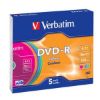 Obrázek VERBATIM DVD- R(5- Pack)Slim/ Colour/ 16x/ 4.7 GB