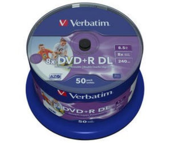 Obrázek VERBATIM DVD+R(50-pack)DoubleLayer/Spindle/8X/8.5GB/Printable/NoID