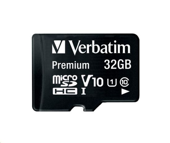 Obrázek VERBATIM MicroSDHC karta 32GB Premium, U1 + SD adaptér