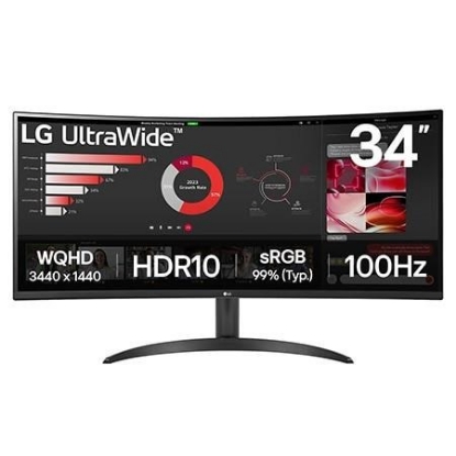 Obrázek LG MT VA LED 34" 34WR50QK - VA panel, 3440x1440, 2xHDMI, DP, zakriven