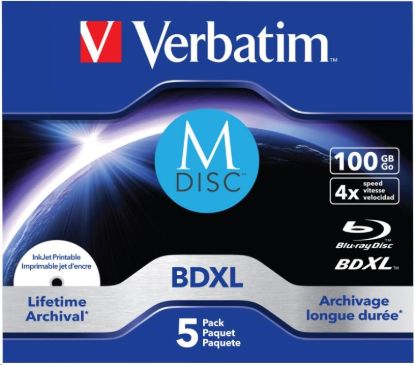 Obrázek VERBATIM MDisc BDXL (5-pack)Jewel/4x/100GB