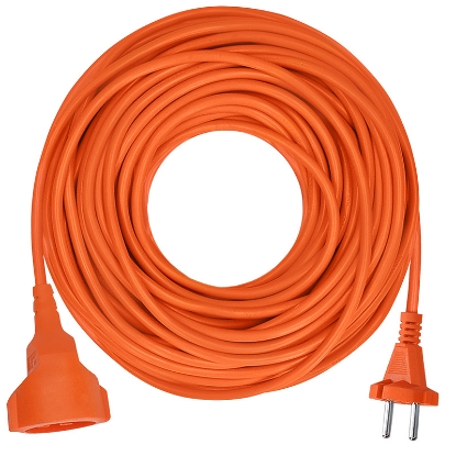 Obrázek Solight 1z pohyblivý přívod - spojka, 15m, 2 x 1,5mm2, oranžová