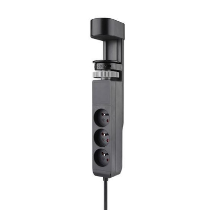 Obrázek Solight 3z + USB A+C přenosné stolní zásuvky, 2m, černá, USB rychlonabíječka 20W PD