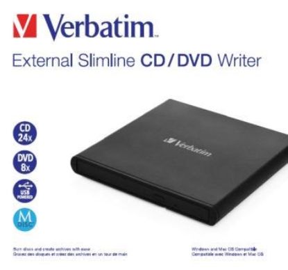 Obrázek VERBATIM externí mechanika Slimline CD/ DVD Writer USB - without NERO