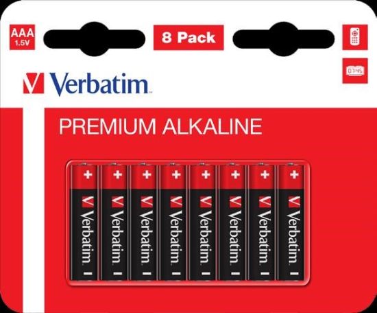 Obrázek VERBATIM Alkalické baterie AAA, 8 PACK , LR03