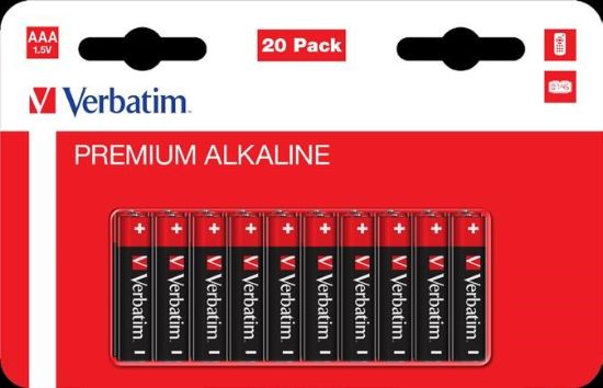 Obrázek VERBATIM Alkalická Baterie AAA 20 Pack / LR03