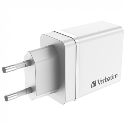 Obrázek VERBATIM Univerzální adaptér nabíječka CHR-30EU2, 30W, 1x USB-C, 3x USB bílá