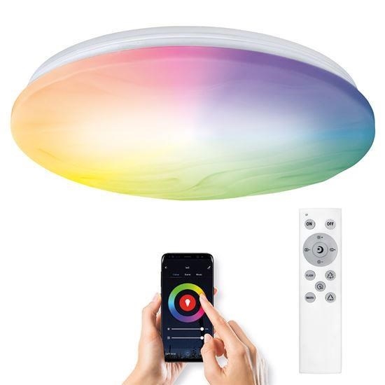 Obrázek Solight LED smart stropní světlo Wave, 30W, 2300lm, wifi, RGB + CCT, dálkové ovládání