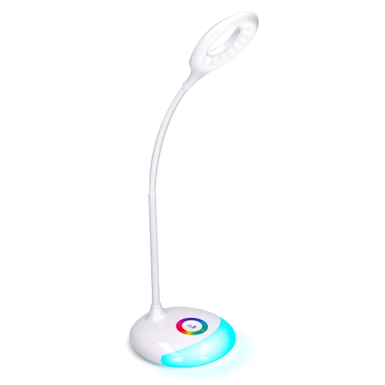 Obrázek Solight LED stolní lampička nabíjecí, 5W, RGB podsvícení, stmívatelná, USB napájení