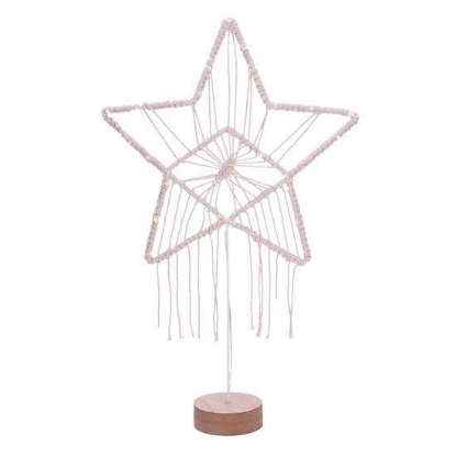 Obrázek Solight LED vánoční hvězda stolní, pletená, 35x LED, 2x AAA
