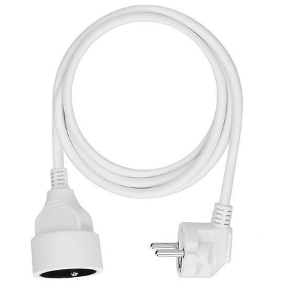 Obrázek Solight prodlužovací přívod - spojka, 1 zásuvka, 1,5m, 3 x 1mm2, bílá