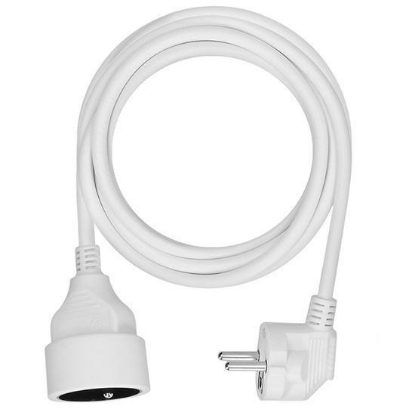 Obrázek Solight prodlužovací přívod - spojka, 1 zásuvka, 3m, 3 x 1mm2, bílá