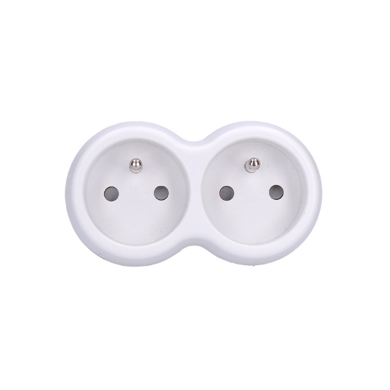 Obrázek Solight rozbočka, 2x 10A, bílá-šedá