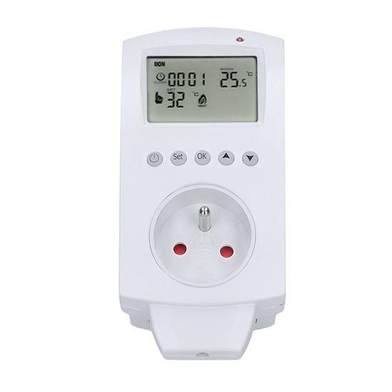 Obrázek Solight termostaticky spínaná zásuvka, zásuvkový termostat, 230V/16A, režim vytápění nebo chlazení, různé teplotní režim